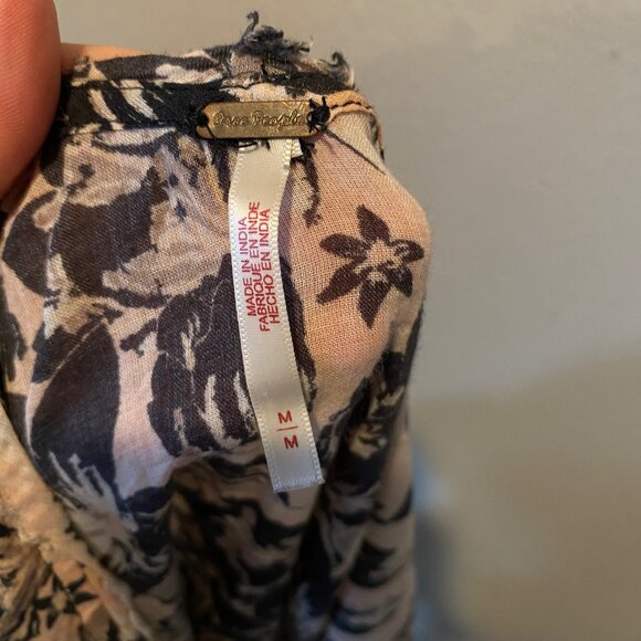 Free People Angelica Floral Printed Tunic Dress Size Medium Boho - Picture 5 of 5